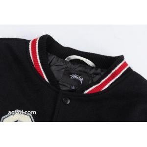 Stussy三方連名Ttl Varsity Jacketパッチワーク刺繍学校チーム野球服男女同型