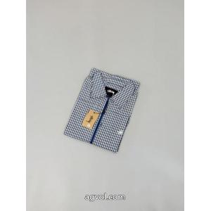 Stussy新作ブルーチェック刺繍ゆったりペアシャツコート
