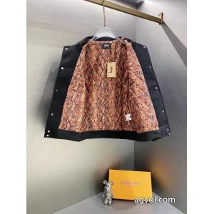 Stussy FW 23 80ラベリングボアインソール開襟ジャケット野球ウェアコート男女同型