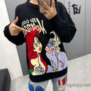 Stussy 2026 SS新型表裏に身を包む大きなLOGOアルファベット柄ジャカードニットクルーネックセーター男女同型
