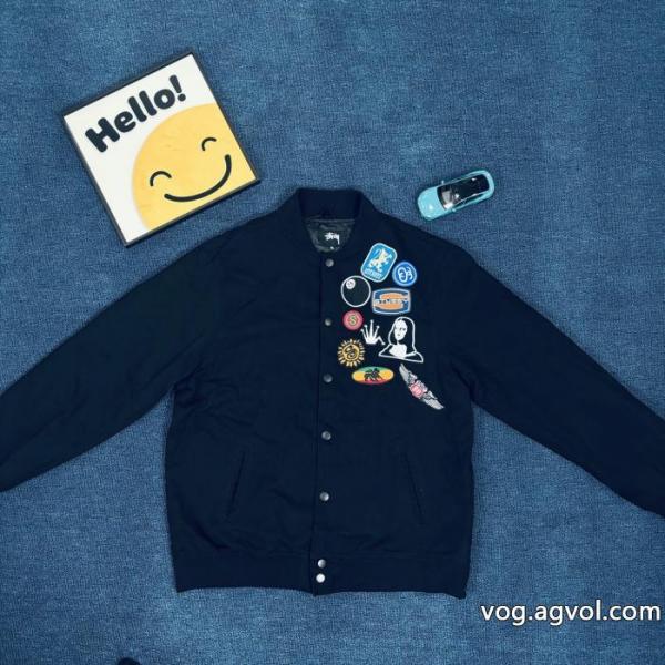 STUSSYステューシー春のエンブレム貼り刺繍野球ウェアジャケット 0