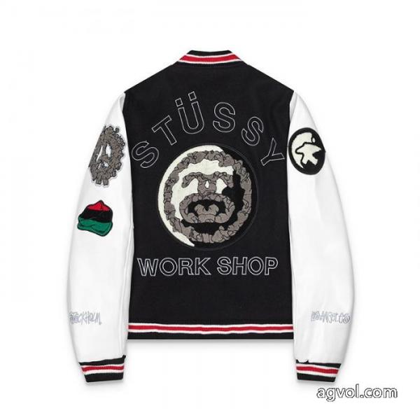 Stussy三方連名Ttl Varsity Jacketパッチワーク刺繍学校チーム野球服男女同型 3