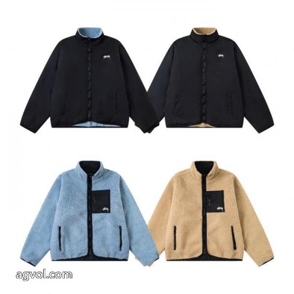 stussyステューシーリバーシブルジッパースタンドネックアメリカンレトロジャケットジャケット 5 