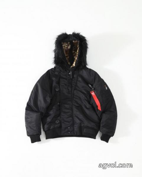 Stussy連名モデルFW 23ボア内張りウール襟ショート丈派克服コート男女同型 2