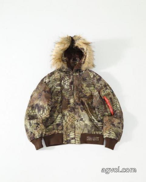 Stussy連名モデルFW 23ボア内張りウール襟ショート丈派克服コート男女同型 5