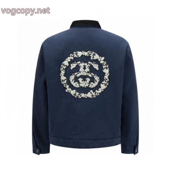 STUSSYストゥッシx Denim Tears連名刺繍エンブレムカップル開襟デニムジャケット 3