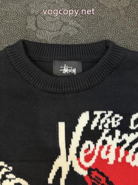 Stussy 2026 SS新型表裏に身を包む大きなLOGOアルファベット柄ジャカードニットクルーネックセーター男女同型 1