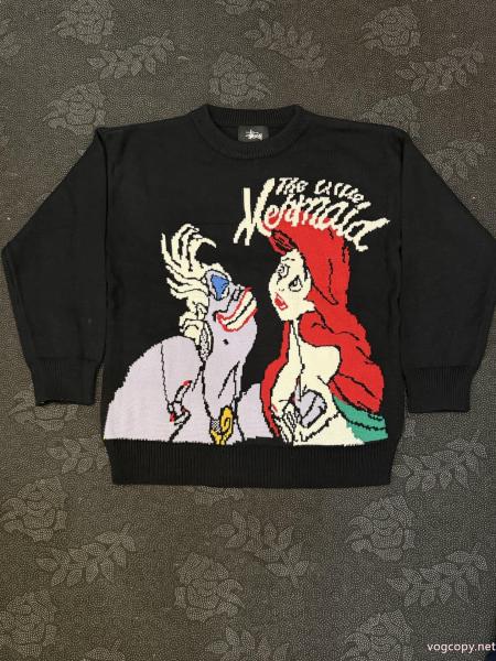Stussy 2026 SS新型表裏に身を包む大きなLOGOアルファベット柄ジャカードニットクルーネックセーター男女同型 0
